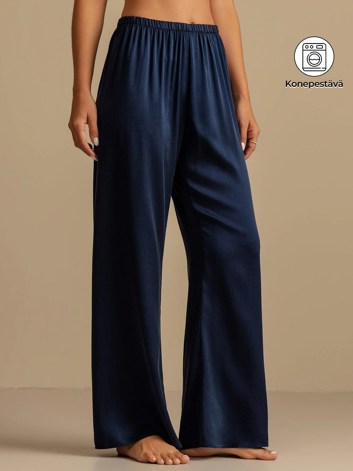 [Tummansininen] SilkSilky-FI 19Momme Womens Sleep Bottoms 001