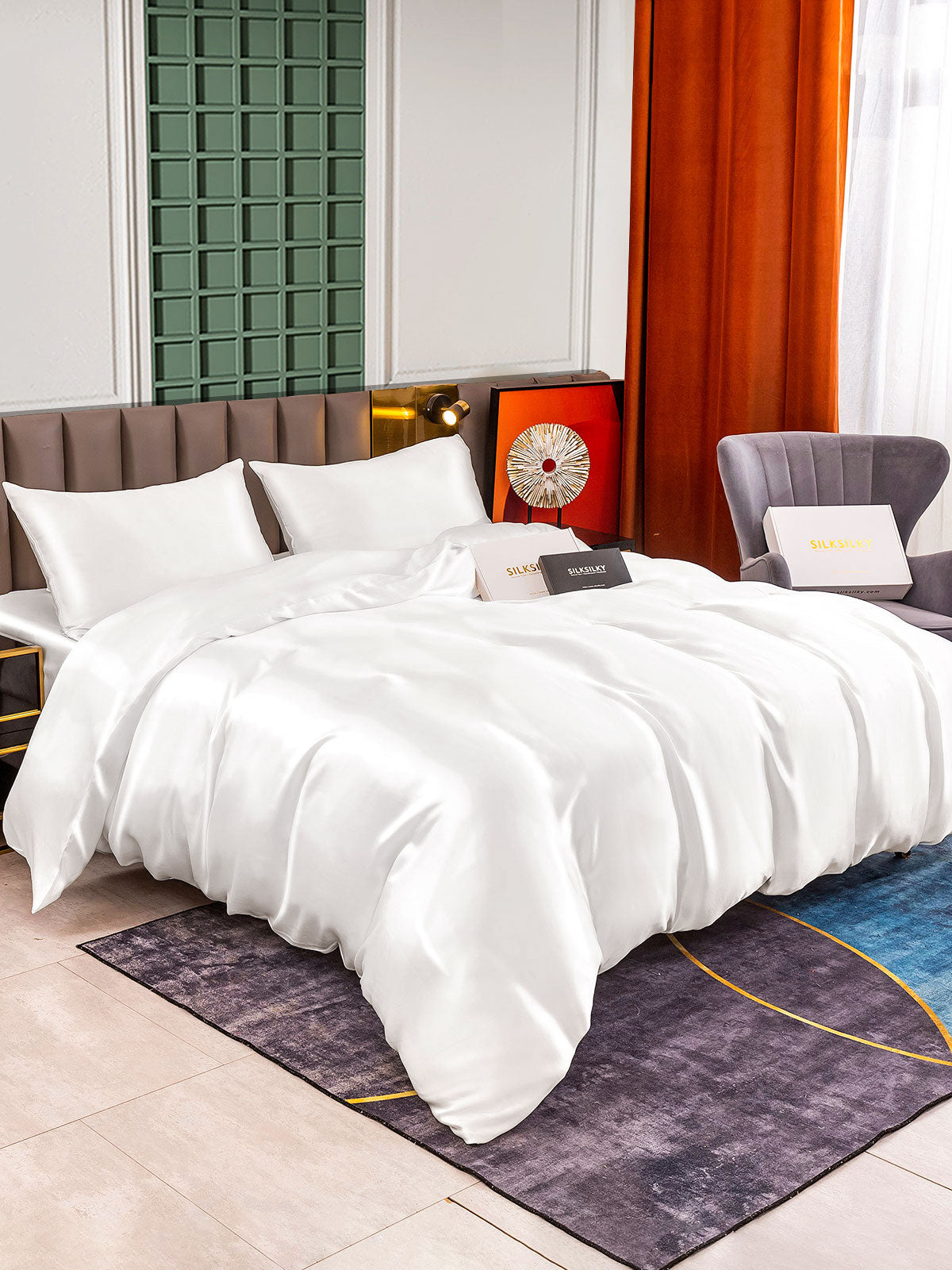 [Valkoinen] SilkSilky-FI 25Momme Bedding Set 002