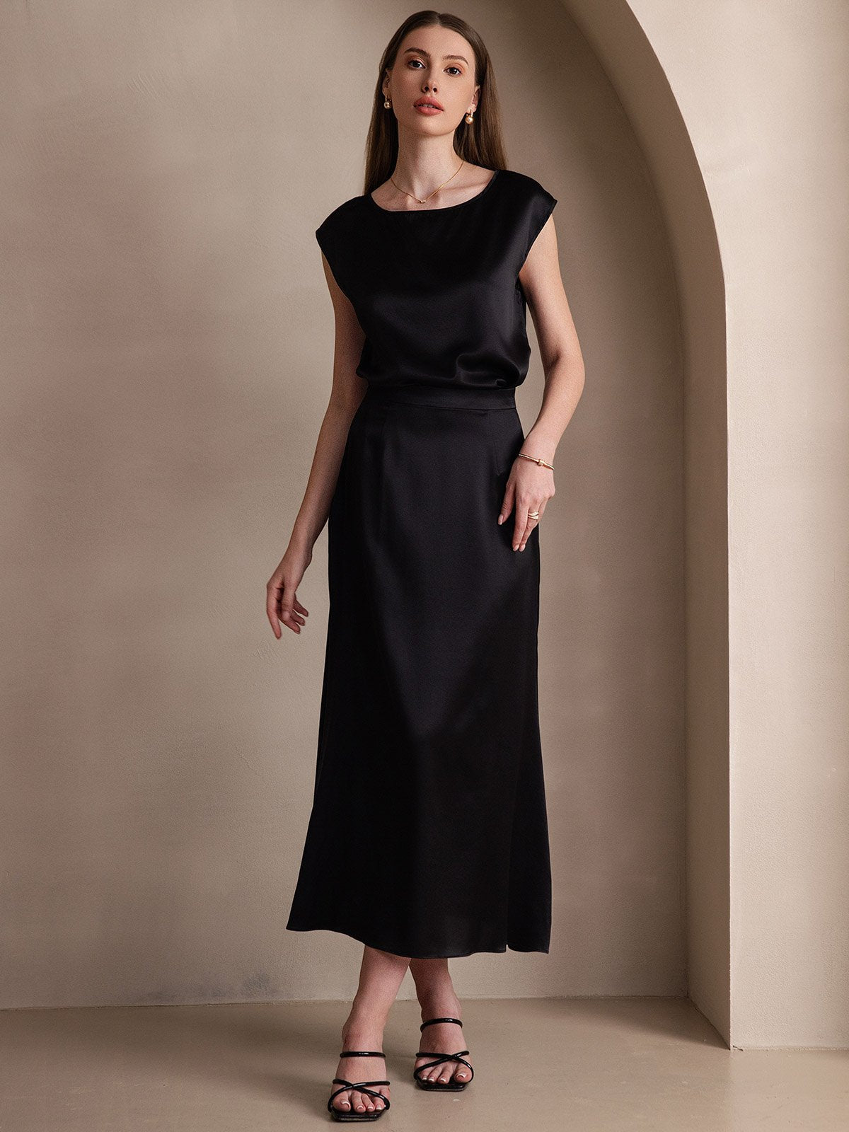 [Musta] SilkSilky-FI 19Momme Skirt 007