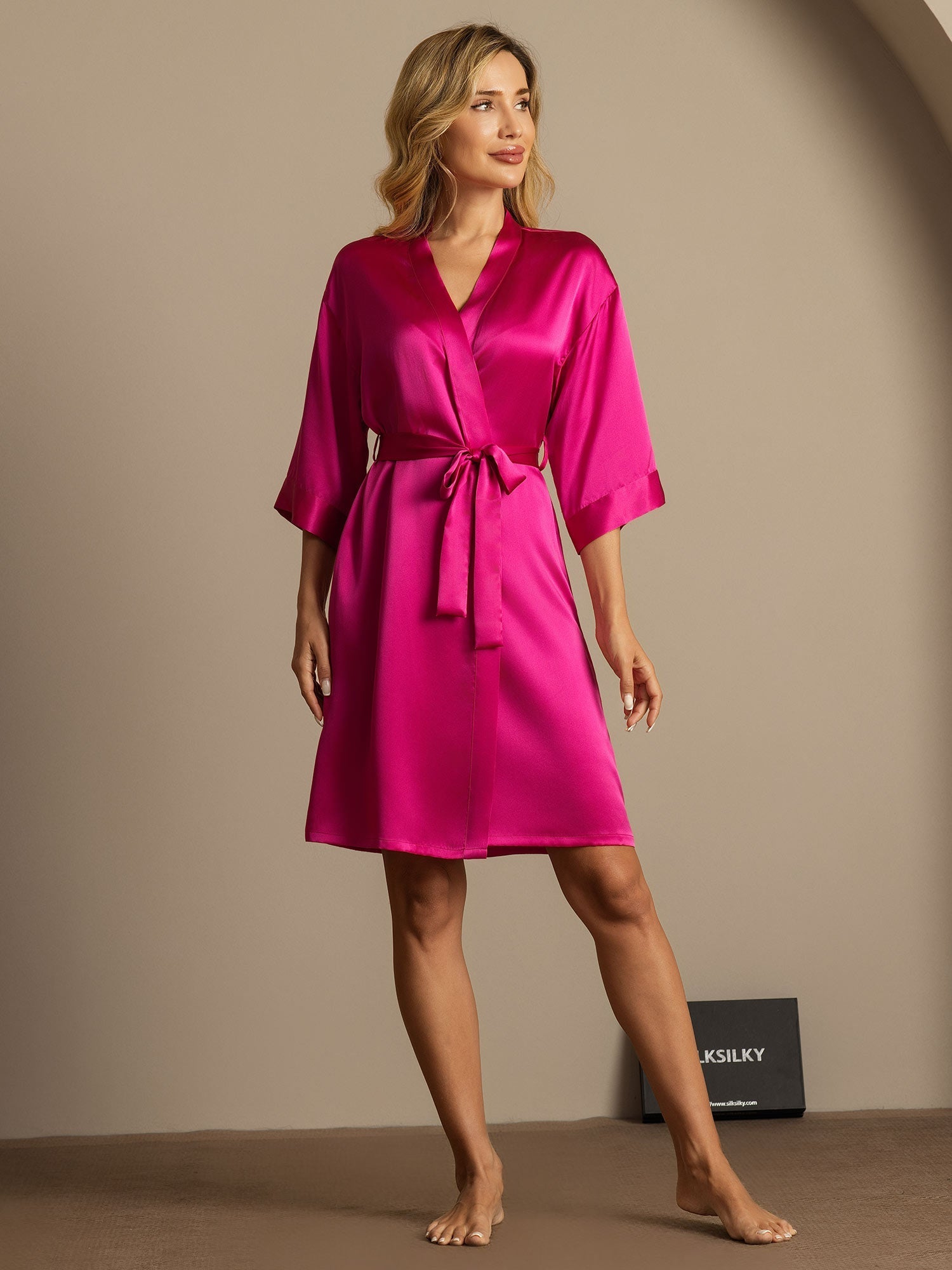 [Ruusunpunainen] SilkSilky-FI Womens Robe 006,