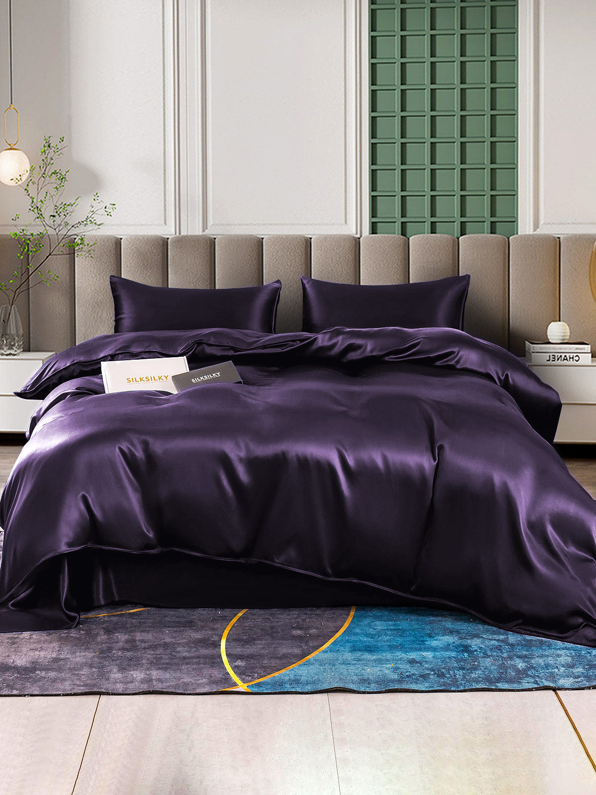 [Tumma Violetti] SilkSilky-FI 25Momme Bedding Set 001