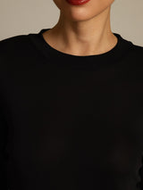 [Musta] SilkSilky-FI Long Sleeve Crew Neck Naisten T-paita 004
