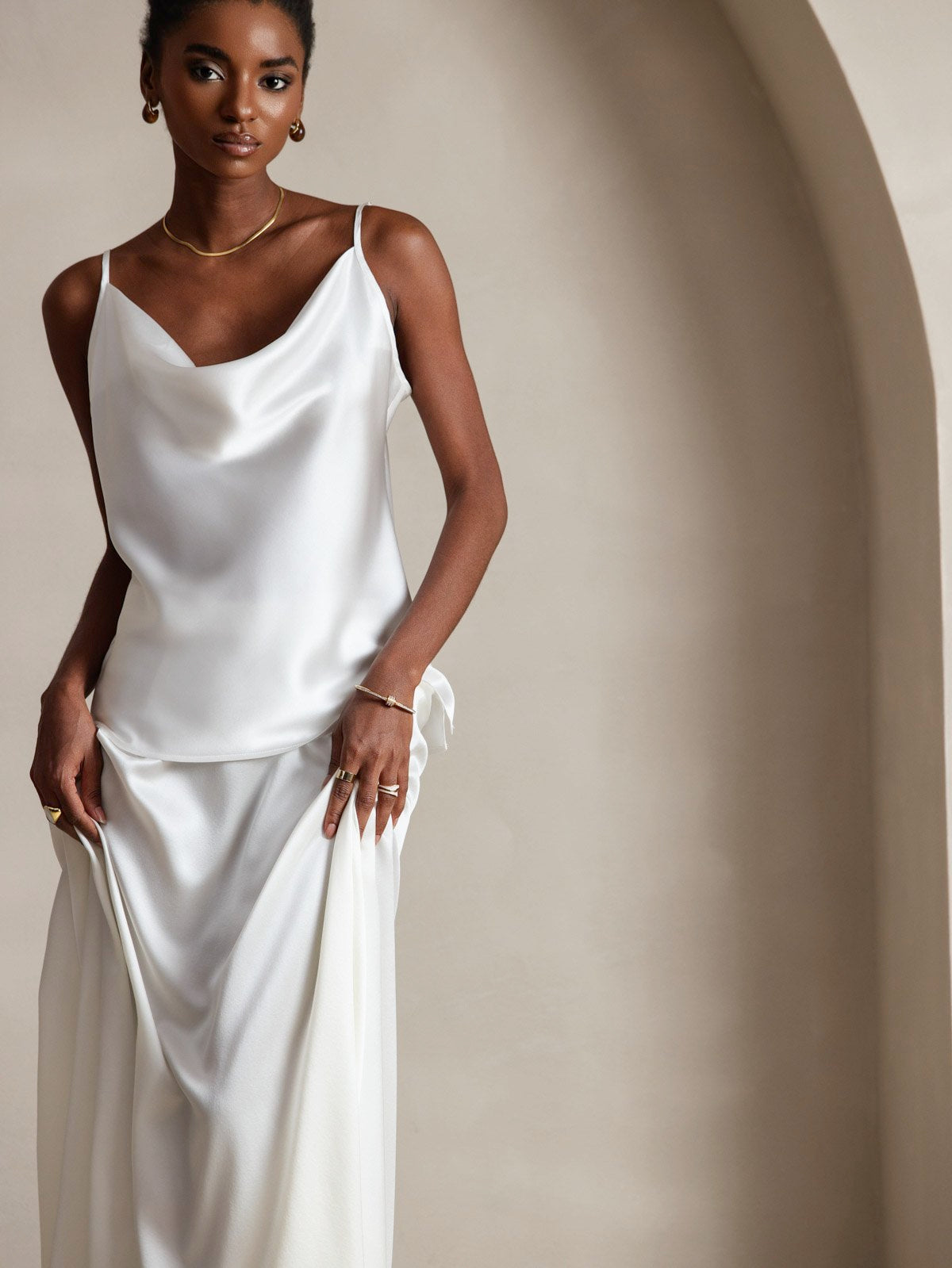 [Valkoinen] SilkSilky-FI 19Momme Camisoles 003