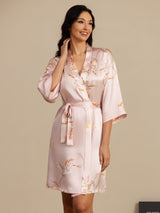 [Pinkki] SilkSilky-FI 3/4 Sleeve Naisten Aamutakki 006