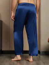 [Tummansininen] SilkSilky-FI Pure Silk Mens Sleep Bottoms 002