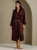 [Ruskea] SilkSilky-FI Long Sleeve Naisten Aamutakki 007