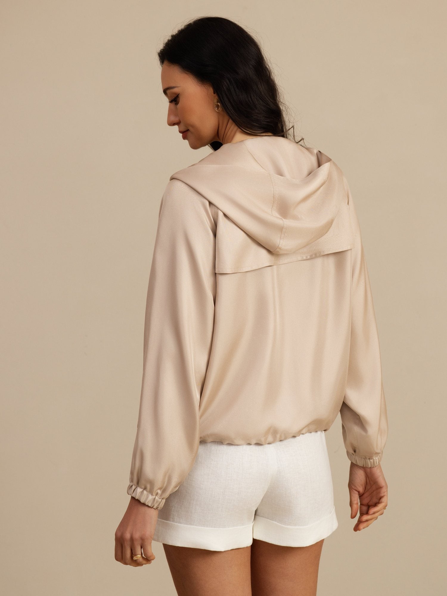 [Tan] SilkSilky-FI Pitkähihainen Korkea Kaulus Naisten Päällysvaatteet 002