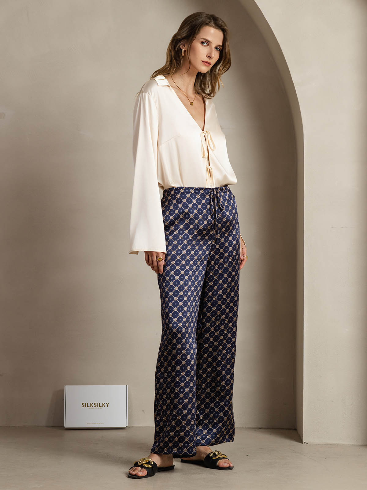 [Laivasto Ketju] SilkSilky-FI 19Momme Womens Pants 004