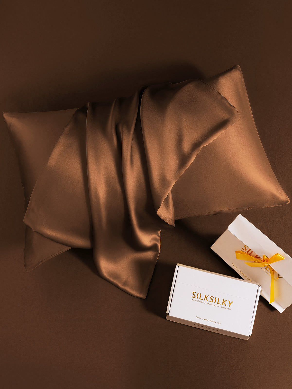 [Kahvi] SilkSilky-FI 19Momme Pillowcase 006