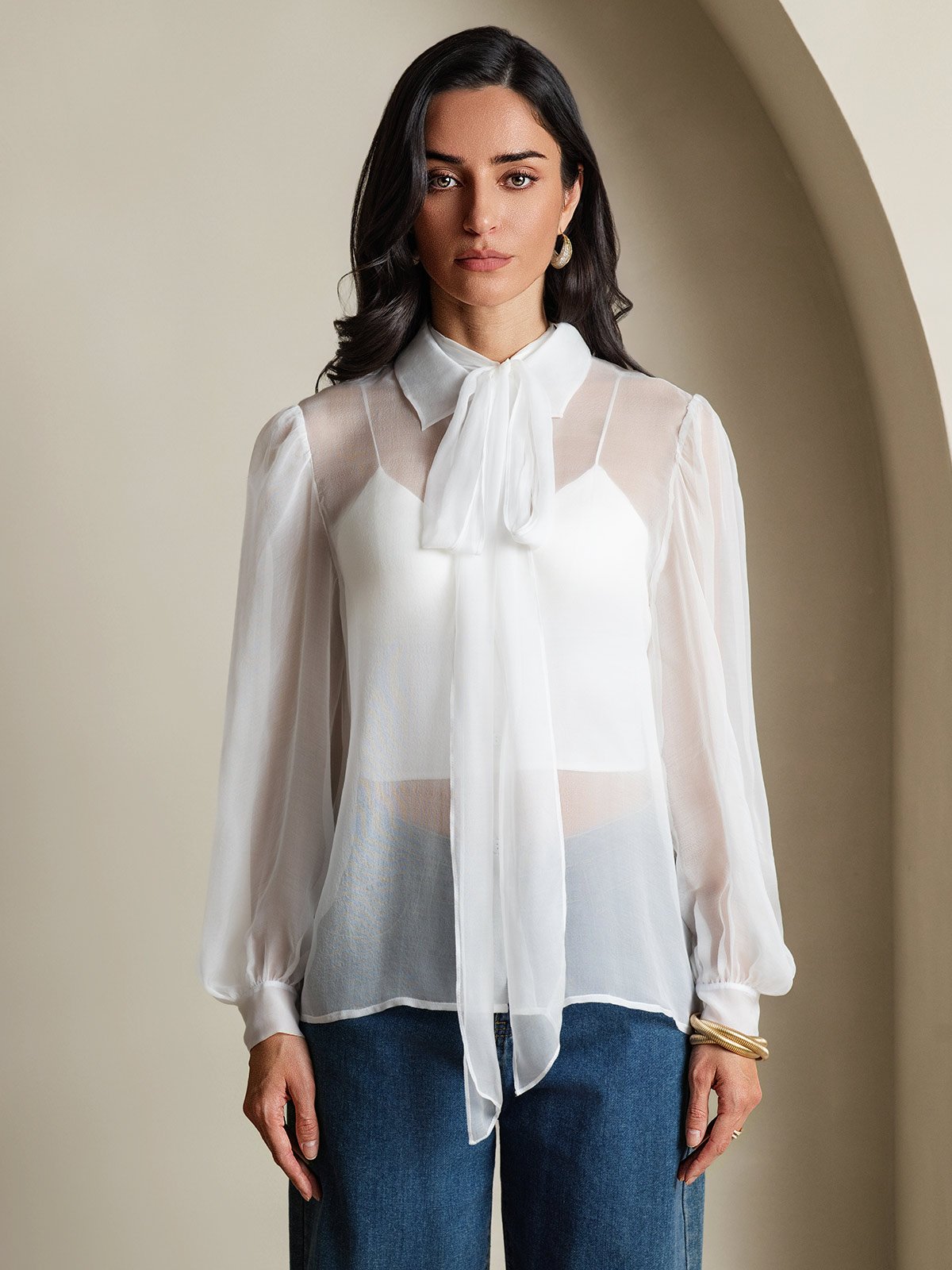 SilkSilky-FI Womens Shirt Valkoinen 005