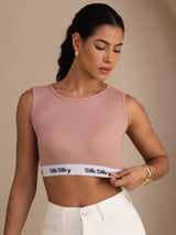 [Pinkki] SilkSilky-FI Sleeveless Crew Neck Camisole Top 005