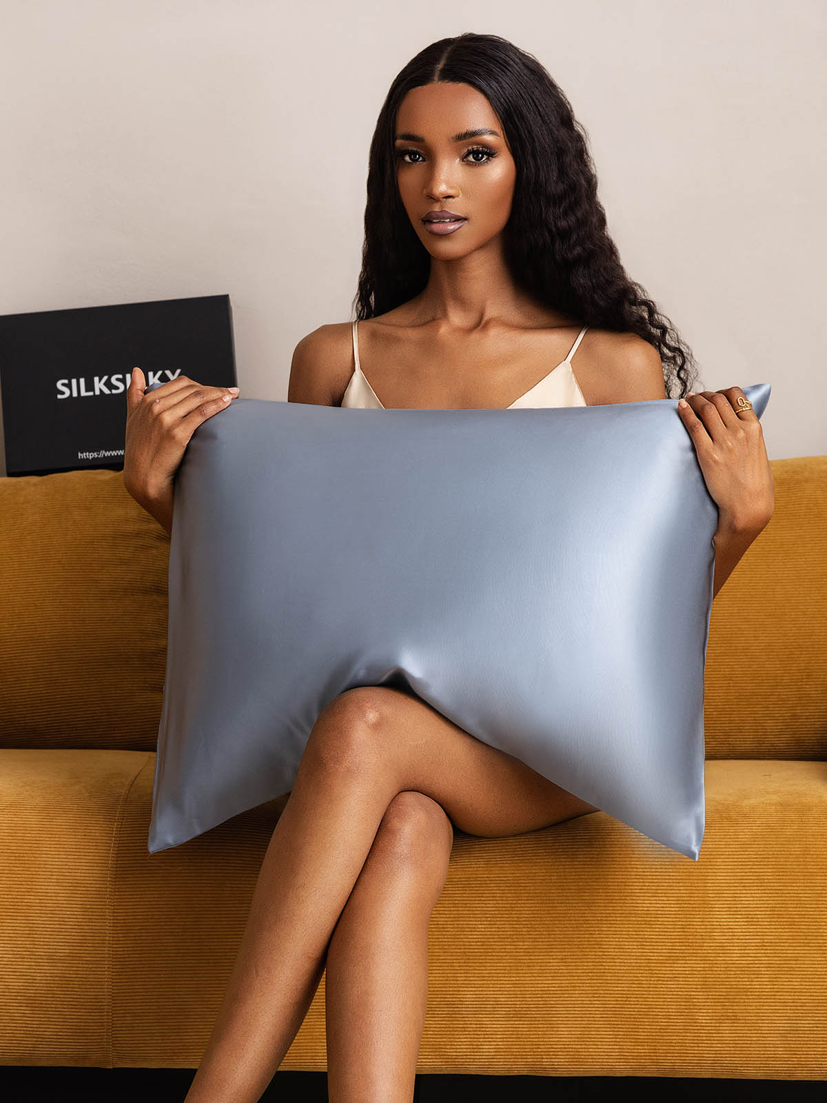 [Harmaansininen] SilkSilky-FI 22Momme Pillowcase 002