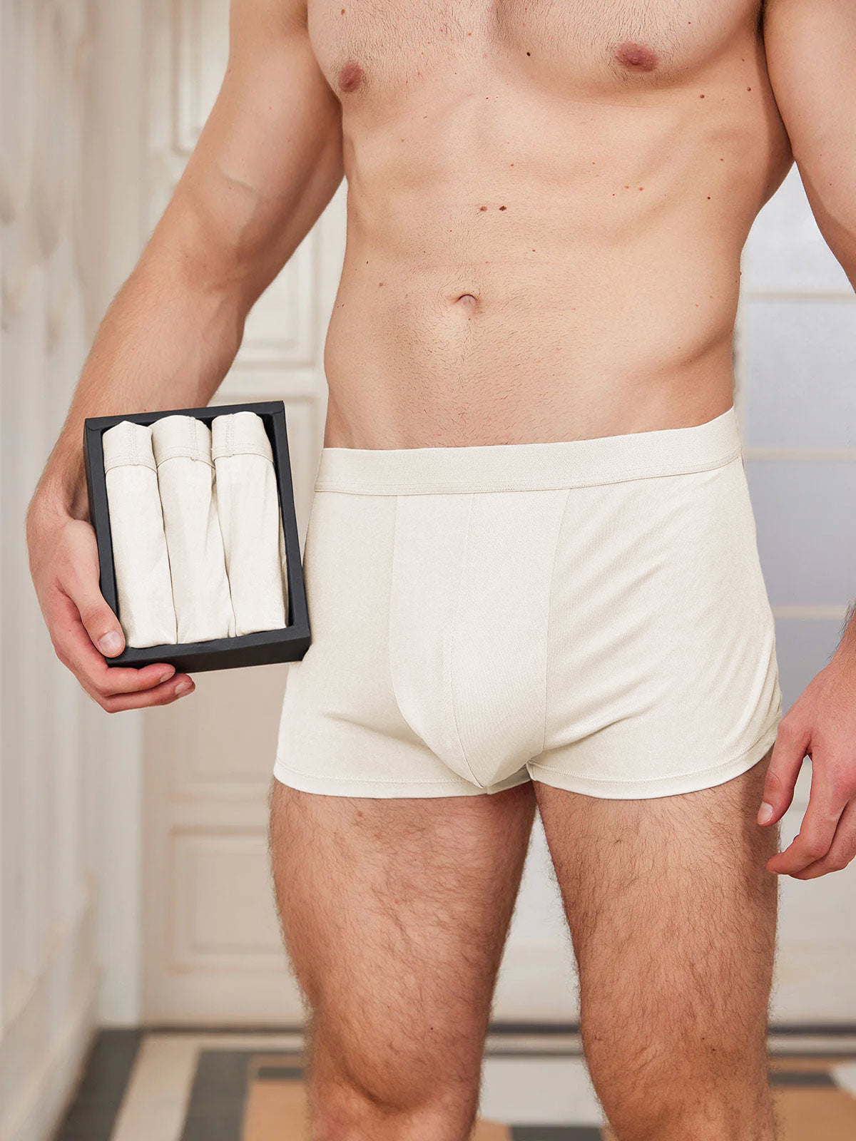 [Beige] SilkSilky-FI Mens Underwear 001
