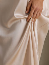 [Beige] SilkSilky-FI 3/4 Sleeve Round Neck Mekko 004