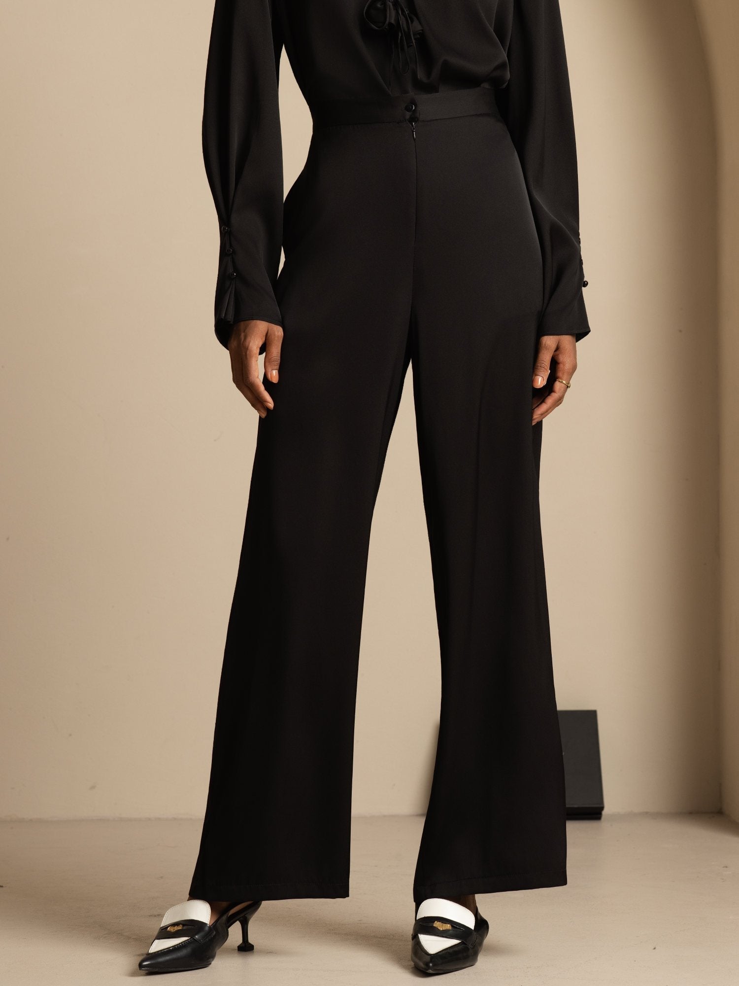 [Musta] SilkSilky-FI 19Momme Silkki Womens Pants 003