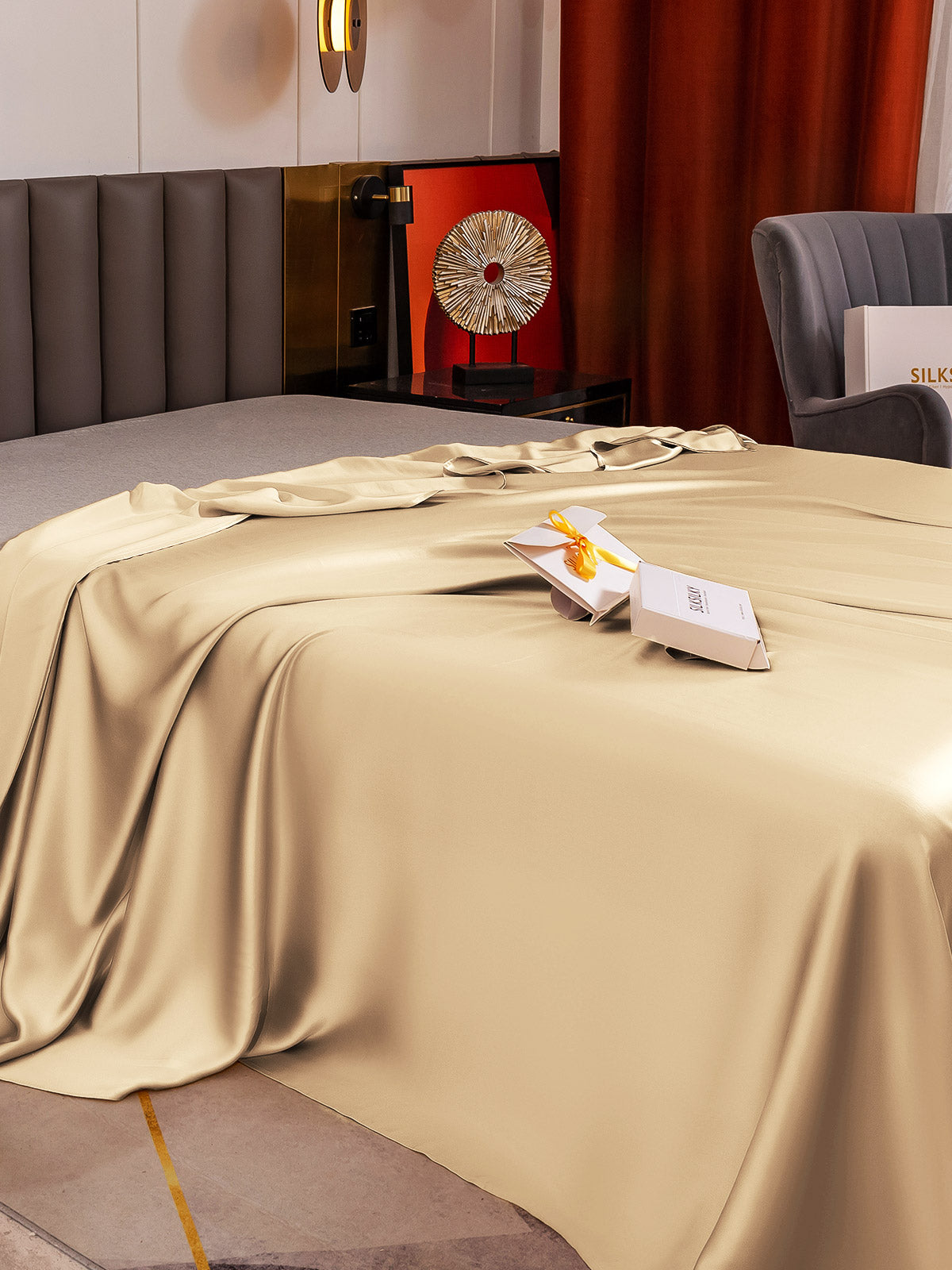 [Beige] SilkSilky-FI 19Momme Sheet 005