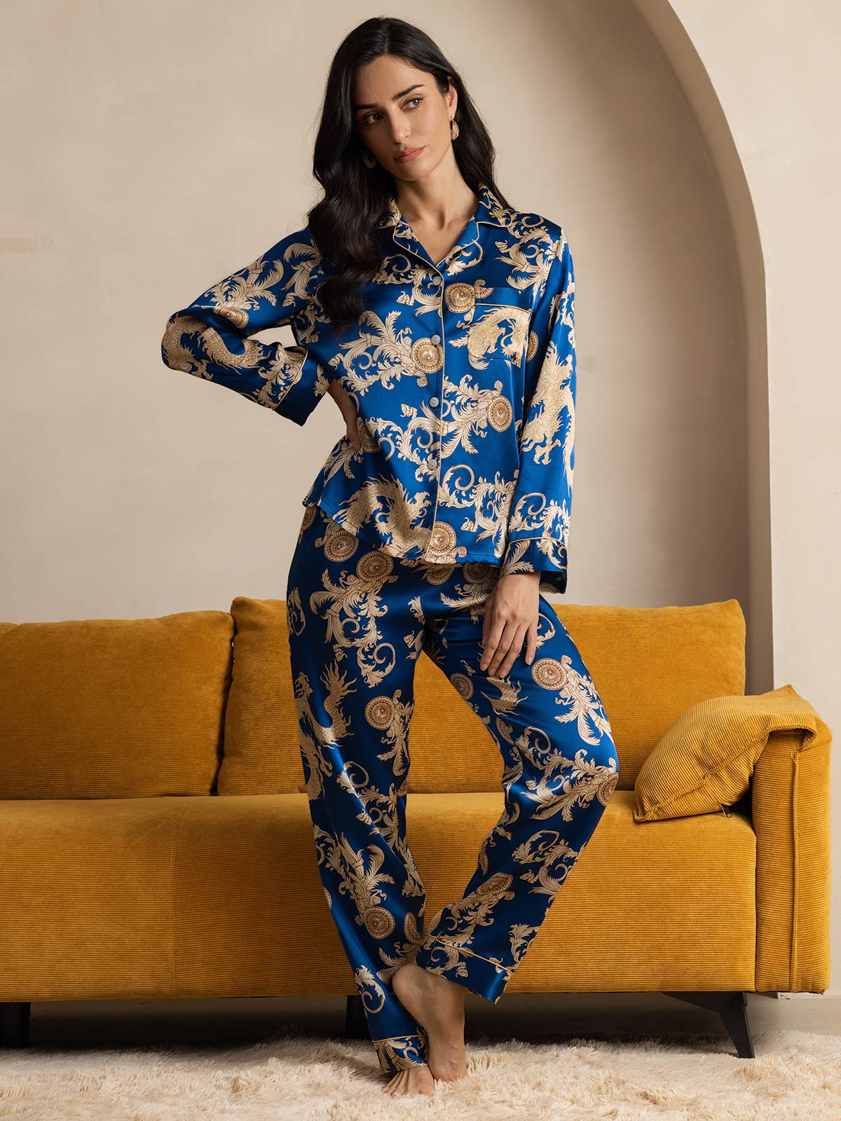 SilkSilky-FI Womens Pajamas Sininen 006