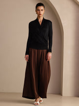 [Musta] SilkSilky-FI Long Sleeve Wrap Naisten Puserot 005