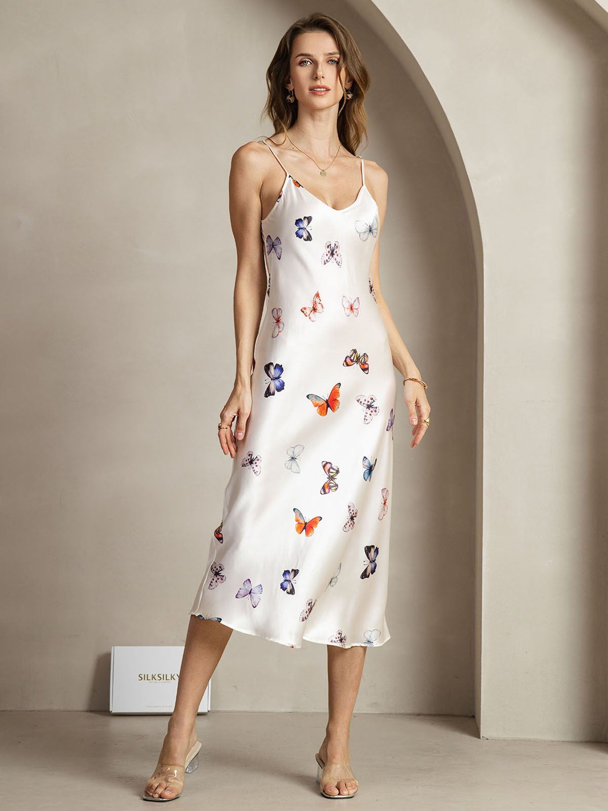 [ValkoinenPerhonen] SilkSilky-FI 19Momme Dress 001