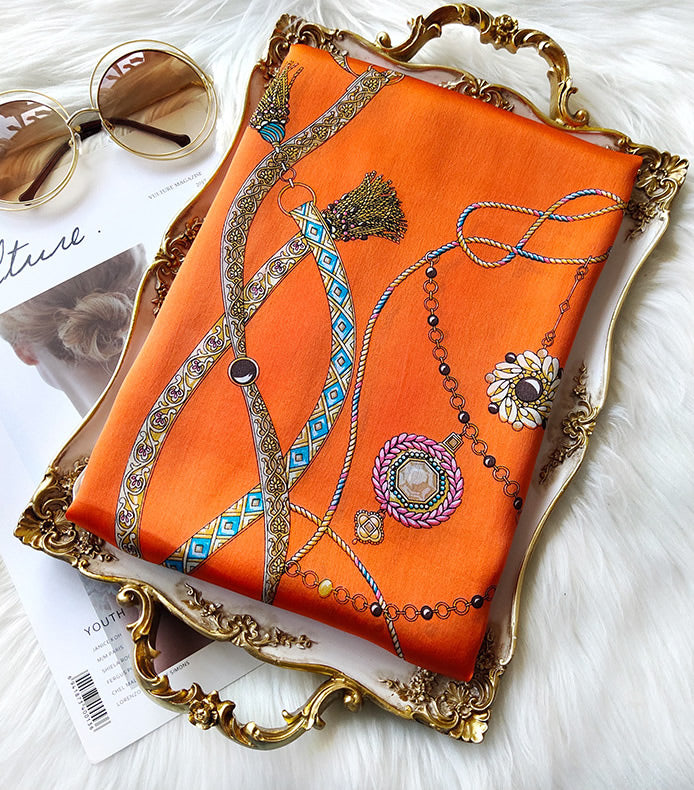 SilkSilky FI Pure Silk Scarf Oranssi 003