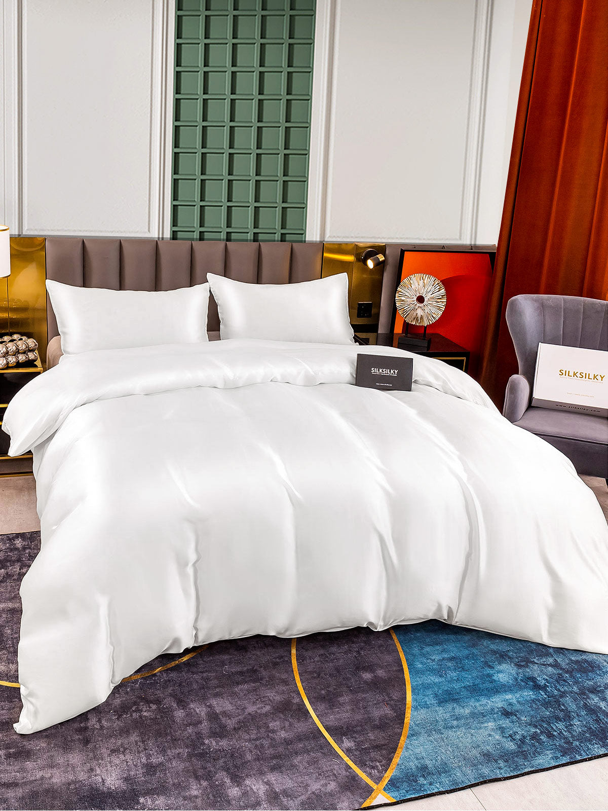 [Valkoinen] SilkSilky-FI 25Momme Bedding Set 003