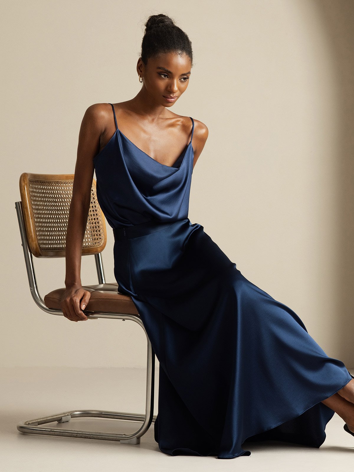 [Tummansininen] SilkSilky-FI 19Momme Womens Outfit Sets 001,