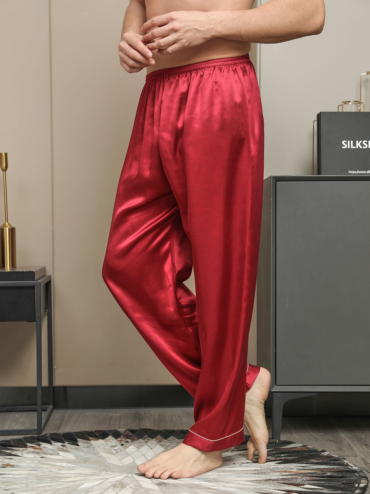 [Punainen] SilkSilky-FI Mens Sleep Bottoms 003