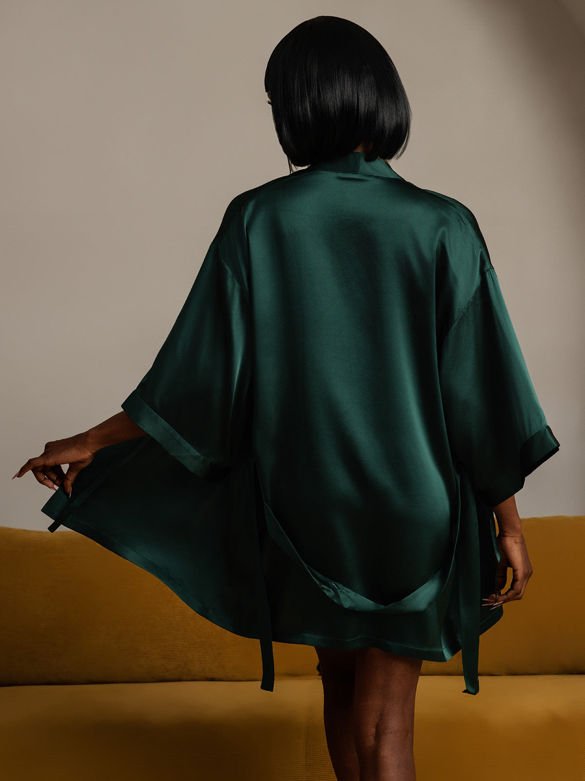 [Tummanvihreä] SilkSilky-FI Womens Robe 002