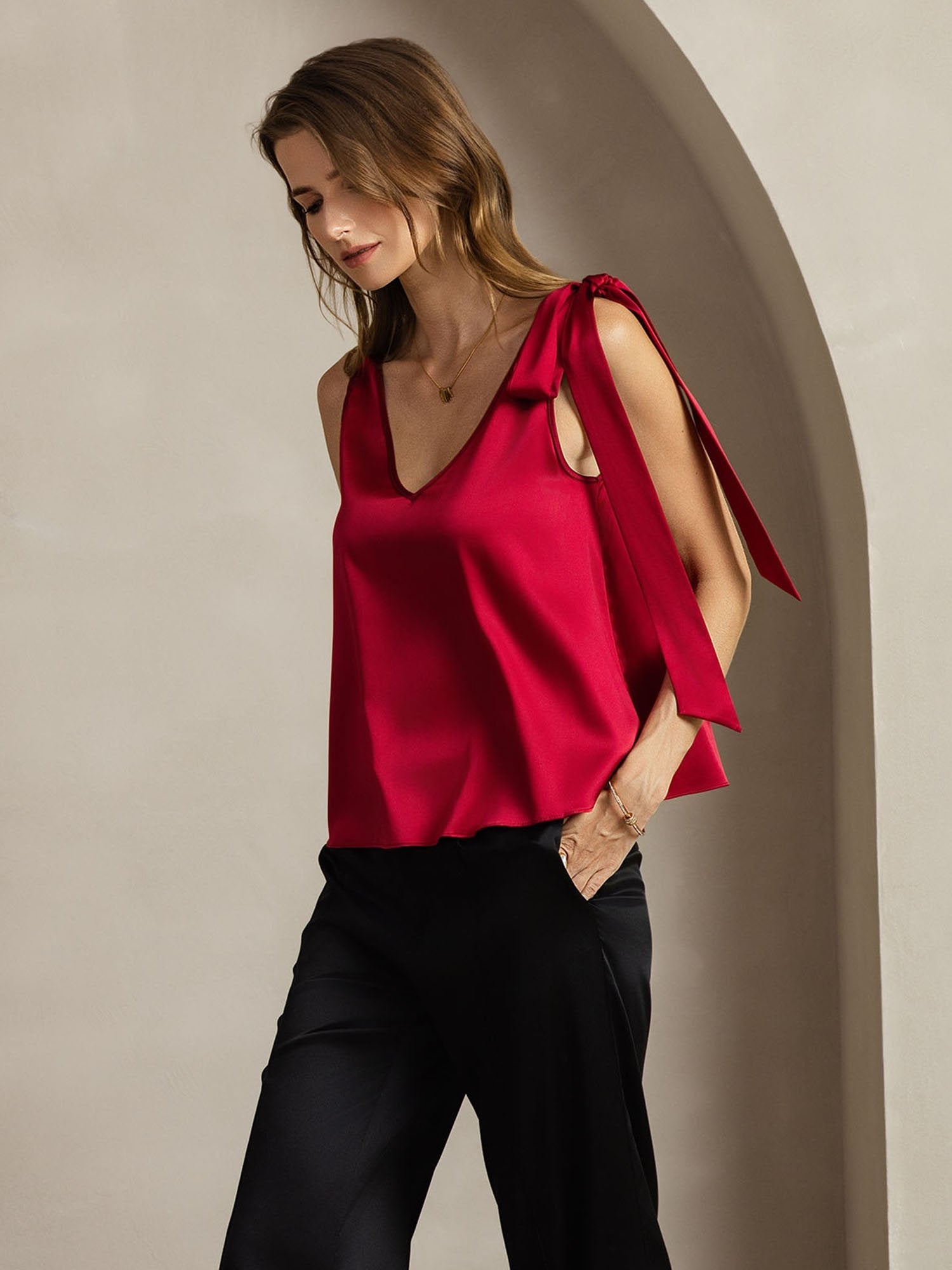 [Viini] SilkSilky-FI 19Momme Womens T-Shirt 005