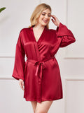 SilkSilky-FI Plus Size Womens Robe Viini 001