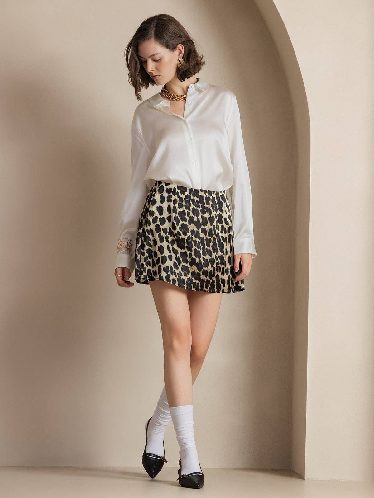 [Valkoinen] SilkSilky-FI Womens Shirt 007