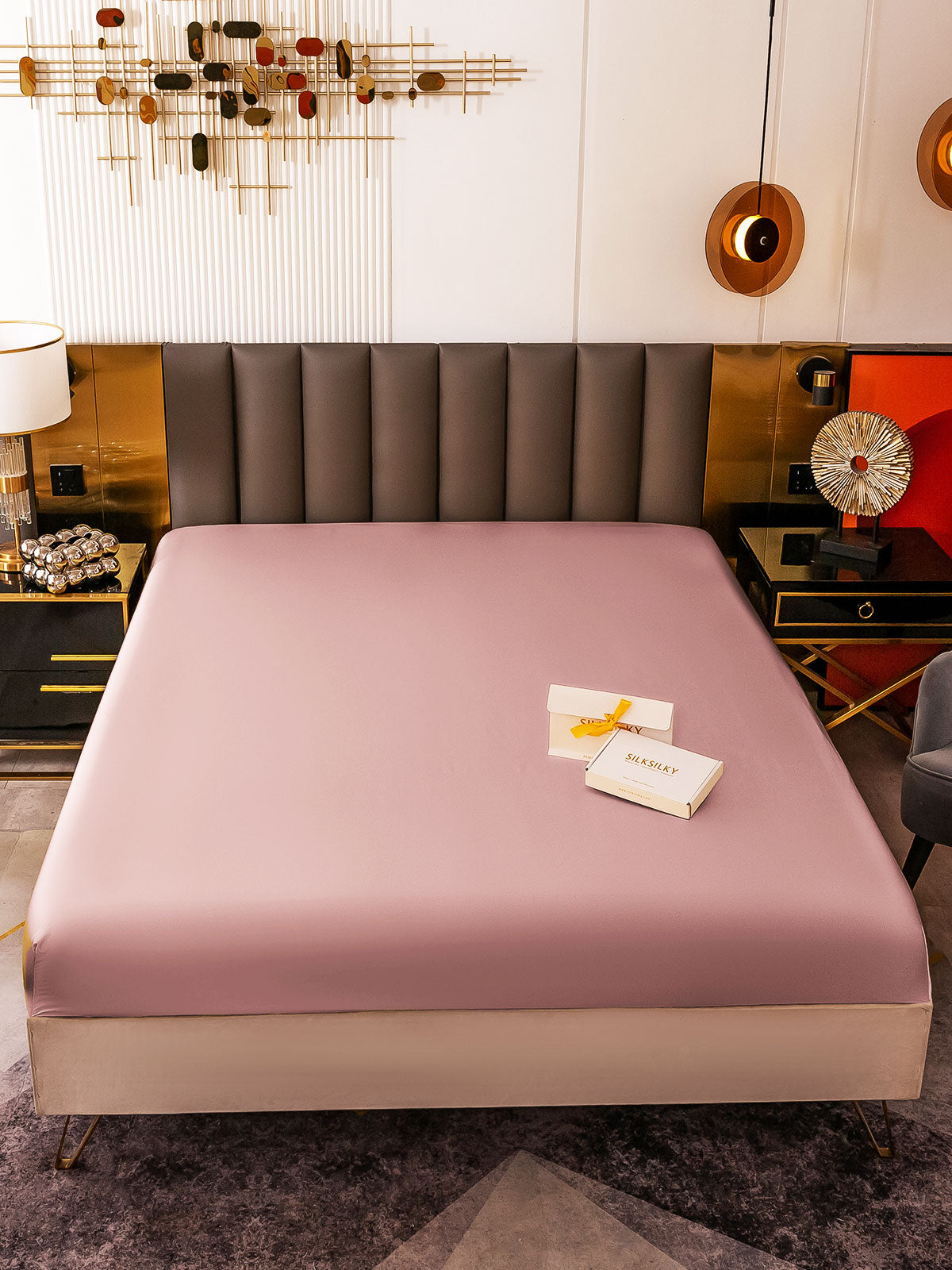 [Vaalean Mauve] SilkSilky-FI 19Momme Sheet 002