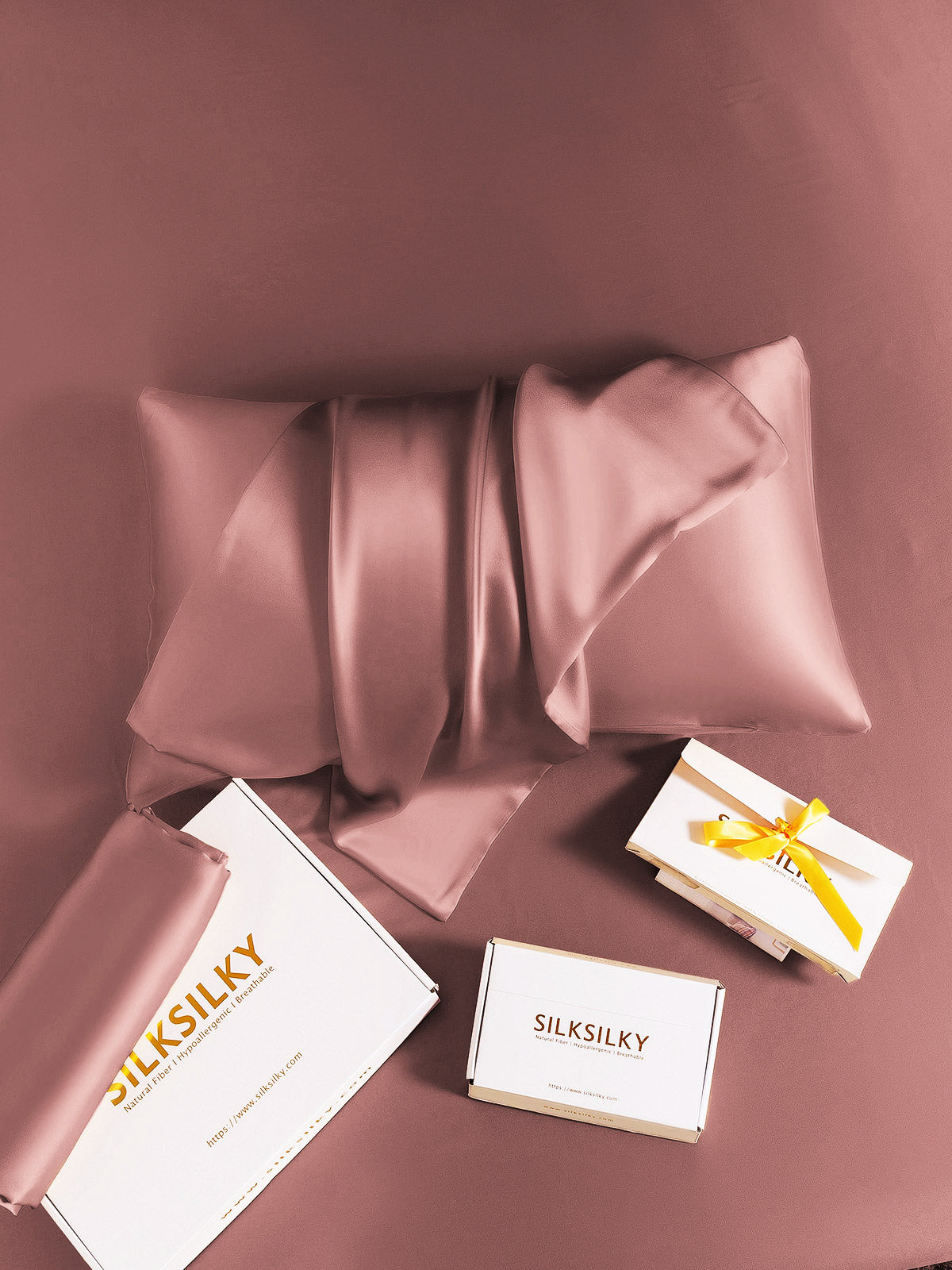 [Vaalean Mauve] SilkSilky-FI 22Momme Pillowcase 005