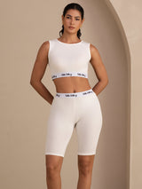 [Valkoinen] SilkSilky-FI Sleeveless Crew Neck Camisole Top 003