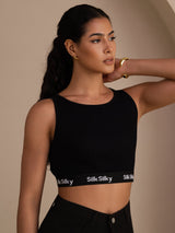 [Musta] SilkSilky-FI Sleeveless Crew Neck Camisole Top 004