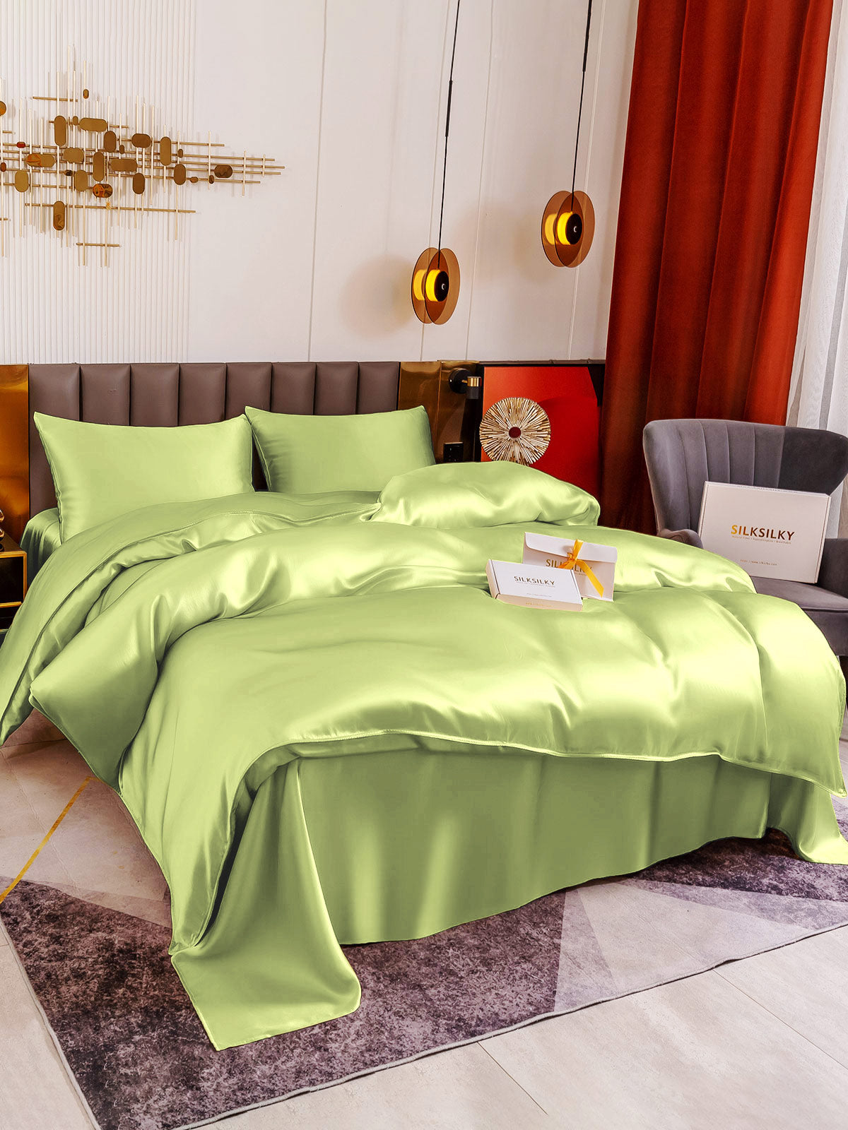 [Mintunvihreä] SilkSilky-FI 19Momme Bedding Set 003