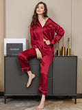 SilkSilky-FI Womens Pajamas Tummanpunainen 002