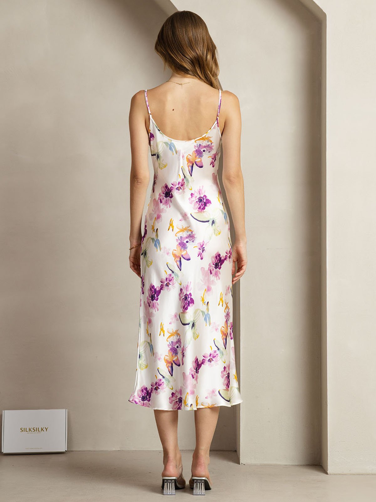 [Akvarellikukat] SilkSilky-FI 19Momme Dress 002