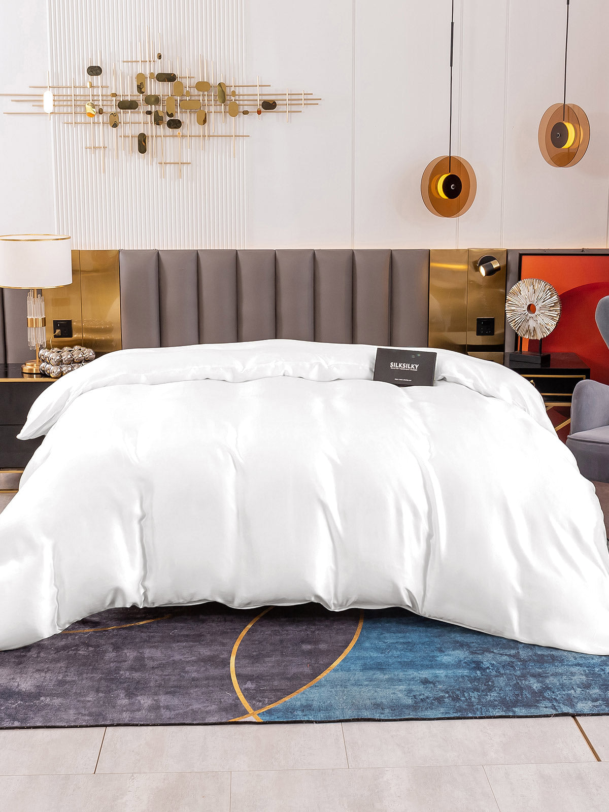 [Valkoinen] SilkSilky-FI 19Momme Duvet Cover 003