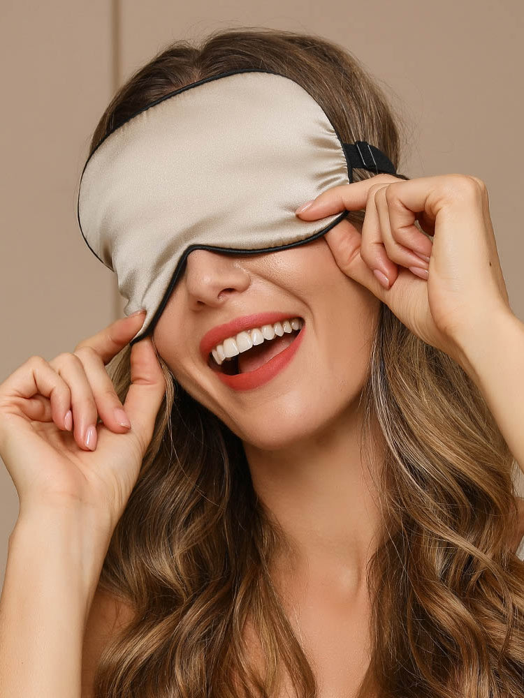 [Beige] SilkSilky-FI 19Momme Eye Mask 001