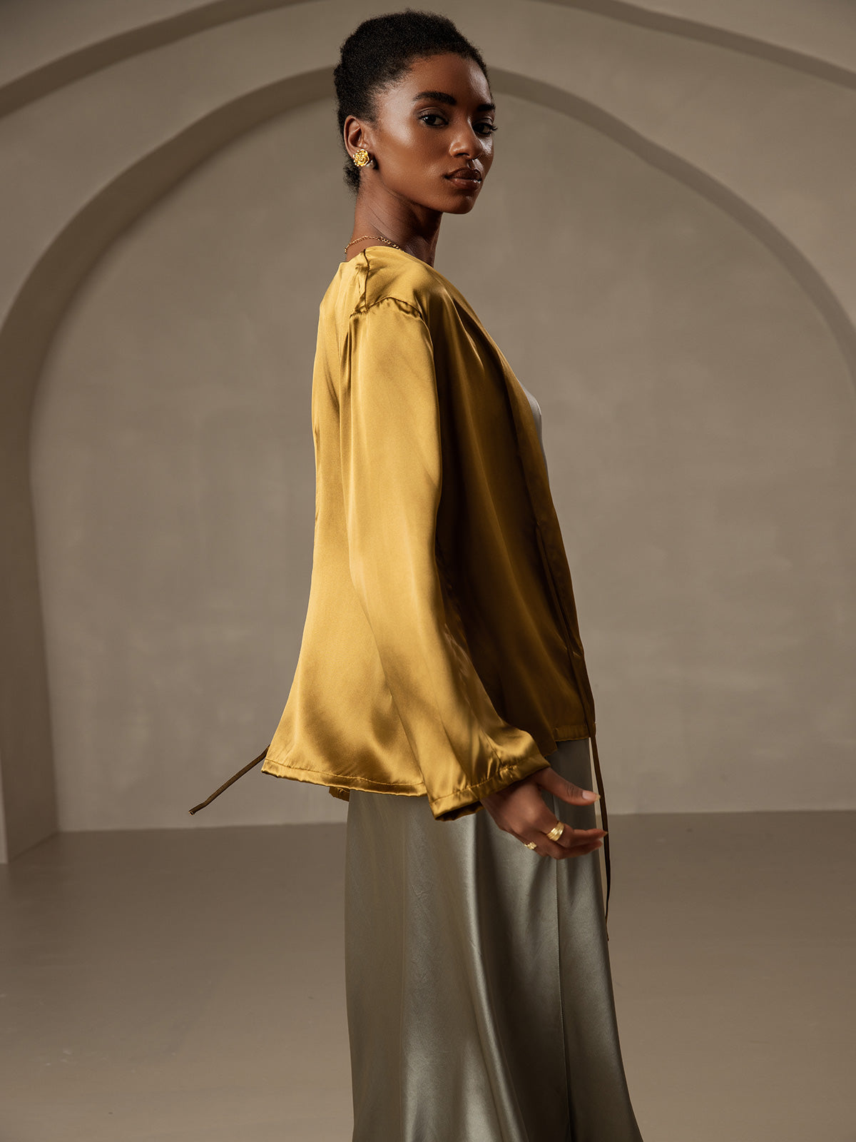 [Ruskea] SilkSilky-FI 19Momme Womens Outerwear 004