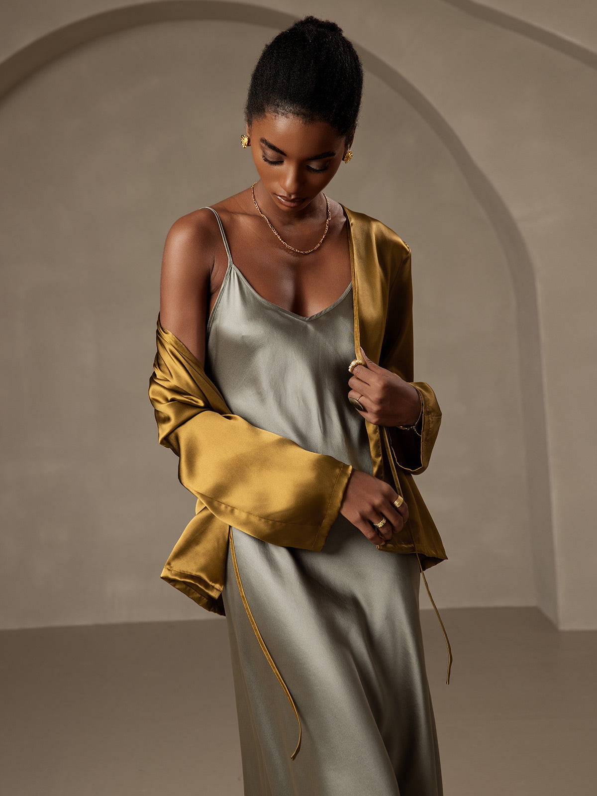 [Ruskea] SilkSilky-FI 19Momme Womens Outerwear 005