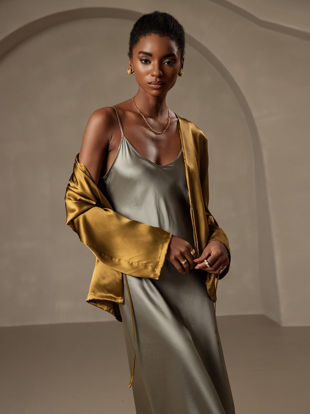 [Ruskea] SilkSilky-FI 19Momme Womens Outerwear 006