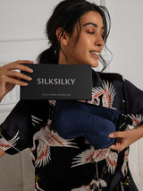 [Tummansininen] SilkSilky-FI 19Momme Pure Silk Pillowcase Set 002