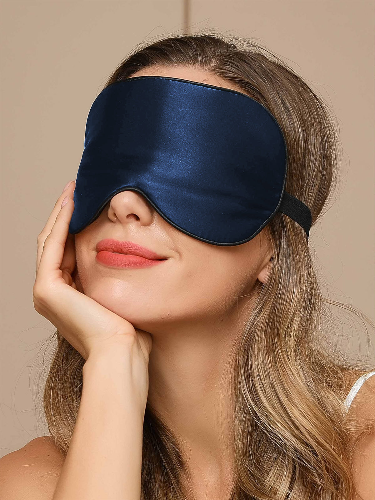 [Tummansininen] SilkSilky-FI 19Momme Eye Mask 001