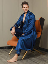 [Tummansininen] SilkSilky-FI 19Momme Mens Robe 004