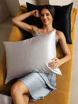 [VaaleanHarmaa+Valkoinen] SilkSilky-FI 22Momme Pure Silk Pillowcase 003