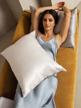 [VaaleanHarmaa+Valkoinen] SilkSilky-FI 22Momme Pure Silk Pillowcase 004