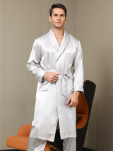 [Vaalean Harmaa] SilkSilky-FI 19Momme Mens Robe 001