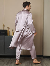 [Vaalean Mauve] SilkSilky-FI 19Momme Mens Robe 002
